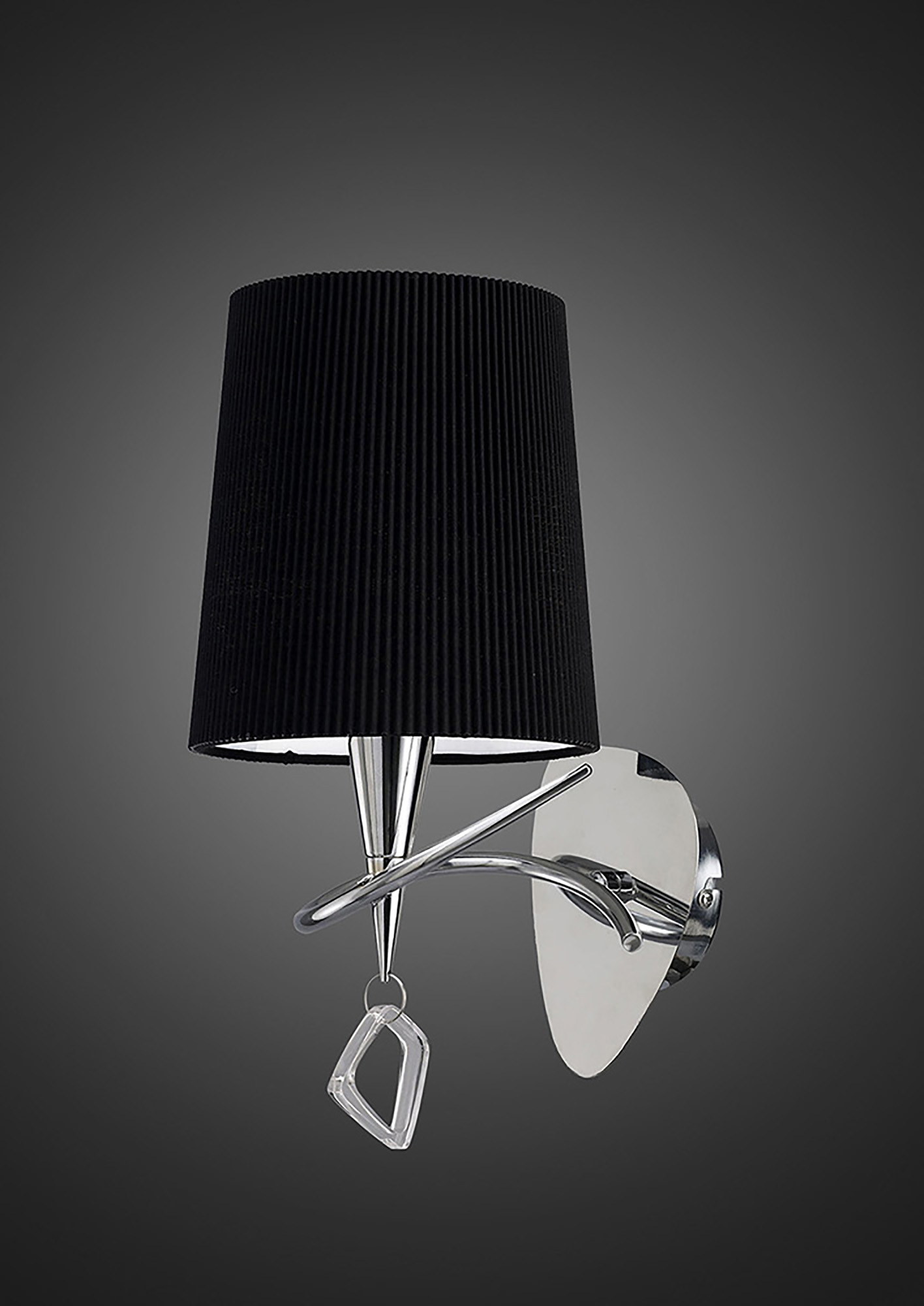 Mara Polished Chrome-Black Wall Lights Mantra Armed Wall Lights
